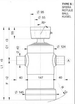 Kippzylinder 4 Stufig   Hub 950 mm 